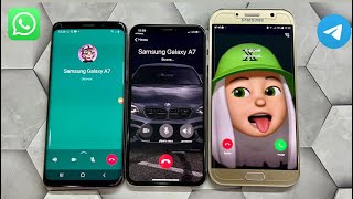 Telegram amp WhatsApp Call iPhone X amp Samsung Galaxy S9 amp A7 Android 11 amp iOS 14 [upl. by Nola]