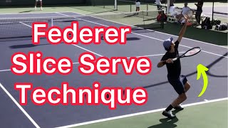 Roger Federer Slice Serve Technique Tennis Drills And Tips [upl. by Anelagna]