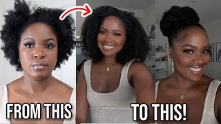 😆Girls My hair got length and volume after heat damage How Ask HerGivenHair 3in1 half wig [upl. by Teador]