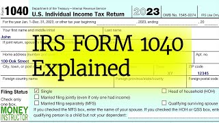 Form 1040 2023  IRS Tax Filing  Single No Dependents  Money Instructor [upl. by Cailean]