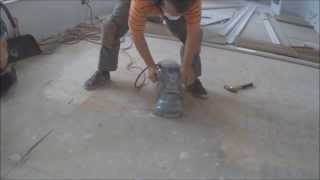 How To Leveling Plywood Subfloor with a Wood Floor Edger Mryoucandoityourself [upl. by Tipton]