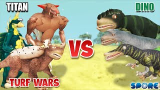 Titan vs Dino Turf War 3  SPORE [upl. by Antsirhc599]