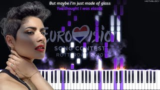 Montaigne  Dont Break Me Australia  Eurovision 2020  Piano Instrumental Cover Karaoke Lyrics [upl. by Tatiana]