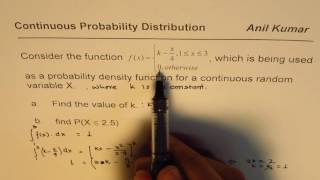 Find the Probability Density Function for Continuous Distribution of Random Variable [upl. by Tavi69]