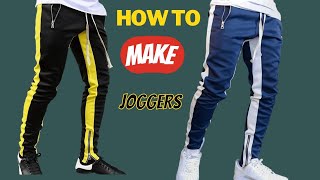 HOW TO CUT amp SEW JOGGERS ¦ DESIGNER JOGGERS SEWING diy joggers [upl. by Annaierb]