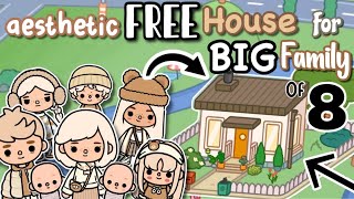 Aesthetic FREE HOUSE for BIG FAMILY of 8☁️Toca Boca House Ideas✨ House Design TocaLifeWorld [upl. by Genevra170]