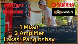 Pang bahay sound set up mixer to dual amp set up minisoundsystem soundcheck tutorial soundcheck [upl. by Yadnus]