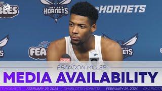 Hornets vs Bucks Brandon Miller Postgame Media Availability  2292024 [upl. by Cathlene572]