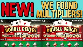 DOUBLE DEUCES We have Multipliers New 2 Scratch Off Ticket  New York Lottery Gameplay [upl. by Martguerita]