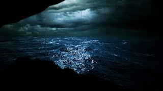 Heavy Ocean Rainstorm with Non Stop Thunder Sounds for Sleeping  Sleep Sounds  Dimmed Screen Rain [upl. by Naimerej]