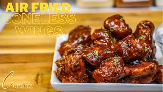 EASY AIR FRIED BONELESS WINGS RECIPE  AIR FRYER RECIPES [upl. by Yasui]