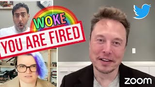 Elon Musk fires WOKE employees in twitter meeting DUB [upl. by Aronle141]