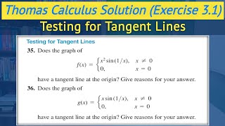 Tangent line of a curve  Thomas calculus solution exercise 31 Q35 and Q36  Lec 9 [upl. by Martinez]