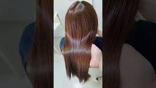 BROWN COLOR WITH CELLOPHANE AND HAIRSPA TREATMENT THEGREYSALON [upl. by Ydnor]