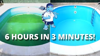 Pool cleaning timelapse  6hr job in 3 minutes [upl. by Larimer559]