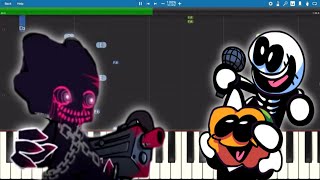 Friday Night Funkin  Bravery Evil Pico vs Skid amp Pump Mod  Piano Tutorial [upl. by Acirt]