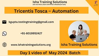 Tricentis Tosca – Automation Day 1 on 29th May 2024 [upl. by Acinonrev]