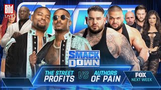 Authors Of Pain vs The Street Profits  WWE SmackDown 2024223 Gameplay [upl. by Phemia]