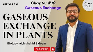 Gaseous exchange in plants  Class 10 Biology  Chapter  10  By Shahid saleem [upl. by Eirrek]