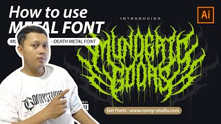 How to make Death Metal logo using MUNDERIC GODAS font in Adobe Illustrator [upl. by Salomon]