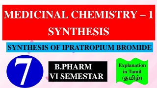 SYNTHESIS OF IPRATROPIUM BROMIDE  MEDICINAL CHEMISTRY  1  B PHARM 4TH SEMESTER [upl. by Adlar691]