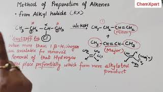 Methods of Preparation Of Alkene  Class 11 Chemistry Chapter 13 Hydrocarbons NCERT CBSE [upl. by Assenay407]