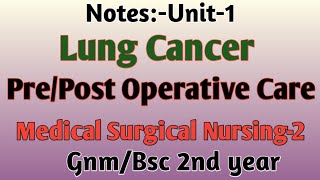 Lung CancerPreoperativePostoperative CareMSN2 [upl. by Anisah]