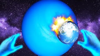 I SHOVED EARTH UP URANUS in Universe Sandbox 2 VR [upl. by Eenar794]