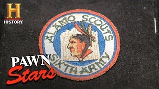 Pawn Stars Alamo Scouts WWII Military Patch Season 15  History [upl. by Tanah539]