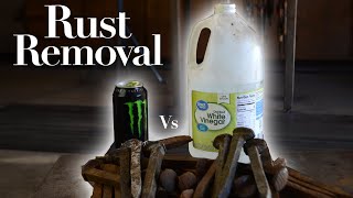 Rust Removal  Monster Energy Vs Vinegar a side by side comparison [upl. by Brote]