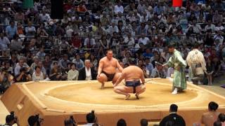 Tournoi de Sumo a Nagoya combat de Hakuhō Shō le plus grand champion actuel [upl. by Masson]