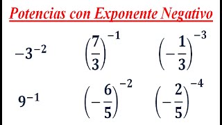 Propiedades de la potenciación  Potencias con exponentes negativos [upl. by Rheingold]