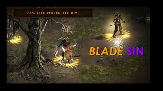 MASSIVE Life Leech BLADESIN  D2R OffMeta Build [upl. by Becca]