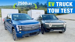 Whats It Like to Tow With Rivian R1T vs Ford F150 Lightning [upl. by Aramas]