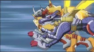 warp digivolve of agumon and gabumon to wargreymon amp metalgarurumon english dubbed [upl. by Enowtna]