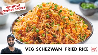 Veg Schezwan Fried Rice without Chinese sauces  Perfect Rice Boiling Tips  Chef Sanjyot Keer [upl. by Eelirol]