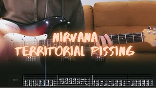 Territorial Pissings Nirvana Cover  Guitar Tab  Lesson  Tutorial [upl. by Adyela]