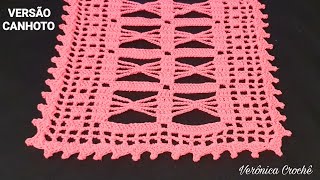 💕Caminho de mesa em crochePasso a passoPara iniciantesVersão canhoto Feliz Ano Novo 🌟 [upl. by Sadonia]