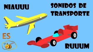 Sonidos de transportes para niños Los medios de transporte dibujo animado para bebés en español [upl. by Joseito54]