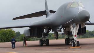 B1B Lancers Land at RAF Fairford 4K [upl. by Ahserb]