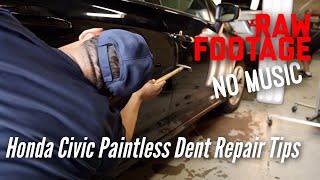 Dent Repair on a Honda Civic for lease turn in  Raw Footage No Music  Dentless Touch [upl. by Erdnua334]