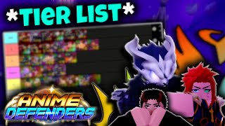 The Best Tier List For Leaderboards In Anime Defenders Update 4 [upl. by Eiramyllek]