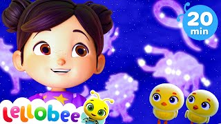 Stargaze in the Night Sky Lullaby  Lellobee City Farm  Songs and Cartoons  Best Videos for Babies [upl. by Rafaelle661]