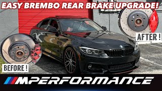 BMW M PERFORMANCE REAR BRAKE CONVERSION DIY  BUDGET BIG CALIPER RETROFIT FOR F22 F30 F31 F32 F36 [upl. by Dolph]