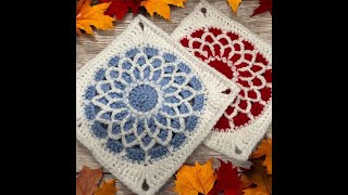 Tuto granny mosaïque au crochet spécial gaucher AlextitiaTutoCrochet [upl. by Corrina695]