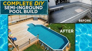 DIY SemiInground Pool Kits  Complete Installation Guide 🛠️⛱️👙🌊 [upl. by Annahsed]