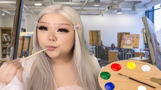 ASMR dumb b̶t̶c̶h̶ girl eats your paint in art class realistic NOT REAL PAINT 👩🏼‍🎨😋 [upl. by Aunson]