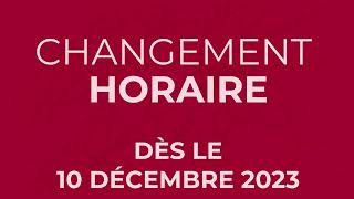 Changement horaire décembre 2023  Des courses supplémentaires pour les bus et les trains [upl. by Alleon]