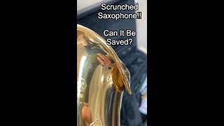 Crushed Sax Bell 113022 Wes Lee Music Repair band instrument repair [upl. by Kruse16]