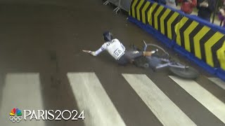 SLIP N SLIDE Rain wreaks havoc on womens cycling time trial  Paris Olympics  NBC Sports [upl. by Meekar]